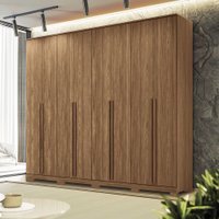 Guarda Roupa Jatobá Casal 273cm 8 Portas 4 Gavetas C/ Pés 100 MDF Ele e Ela Santos Andirá