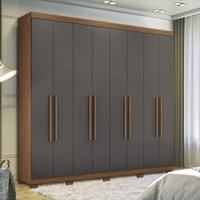 Guarda Roupa Casal Jatoba/Grafitte 238cm 8 Portas 4 Gavetas C/ Pés Master New Santos Andirá