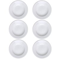 Jogo Com 6 Pratos Fundos Redondos 23,5cm Bar Hotel Germer Porcelana Branca