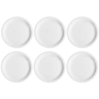Jogo Com 6 Pratos de Sobremesa em Porcelana 19cm Classe Única Iguaçu Germer Branco