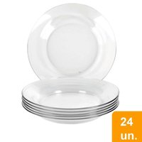 Jogo Com 24 Pratos Fundos Astral Duralex 22,2cm Vidro Transparentes Nadir Figueiredo