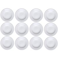 Jogo Com 12 Pratos Fundos Redondos 23,5cm Bar Hotel Germer em Porcelana Branca