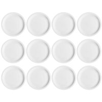 Jogo Com 12 Pratos de Sobremesa em Porcelana 19cm Classe Única Iguaçu Germer Branco