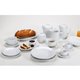 Jogo Com 24 Pratos de Sobremesa Porcelana 19cm Classe Única Iguaçu Germer Branco
