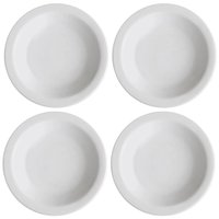 Jogo Com 4 Pratos Fundos de Porcelana 21,5cm Classe Única Iguaçu Germer Branco