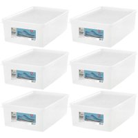 Kit Com 6 Caixas P/ Sapatos Tampas Ventiláveis Plástico Ordene Organizadores Empilháveis Calçados