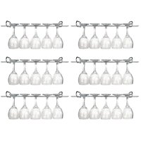 Kit Com 6 Suportes Organizador Armário Porta Taças Cromado 35cm