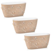 Kit Com 3 Vasos de Flor Plantas Cachepot 3D Floreira de Mesa Plástico 4,1L cada Borboletas Plasvale