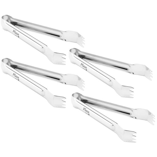 Kit Com 4 Pegadores de Carne para Rodízio 14cm Utensílios para Churrascaria Aço Inox Plaza Hercules