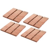 Kit Com 4 Descansos para Panelas em Madeira Essence 18x18cm Suportes para Panelas e Travessas Quentes
