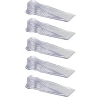 Kit Com 5 Trava Portas Cunhas Aparadores Calços Transparentes Antiderrapantes PVC Chão