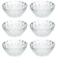 Kit Com 6 Bowls de Vidro Tigelas 350ml Potes para Sobremesa King Lyor Transparente