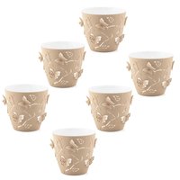 Kit Com 6 Cachepots 3D 2,5L cada Vasos de Flores Plantas Floreira de Mesa Plástico Borboletas Plasvale
