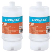 Kit Com 2 Refil Blindado Acqua AB 200BR/TR POU Rosca 1/2' Filtros tamanho 7' Acquabios Tripla Proteção