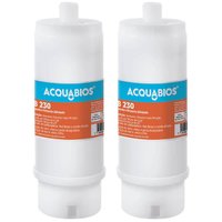 Kit Com 2 Refil de Reposição Filtro POU Acqua AB230 Tripla Filtração Carvão Ativo Acquabios 1/2'