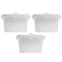 Kit Com 3 Maletas para Pastas Suspensas Dello Pastas Empilháveis em Polipropileno Transparente