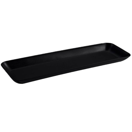 Kit Com 15 Prato para Sushi Comida Japonesa Bandejas para Servir Retangulares Coza Preto
