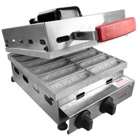 Máquina de Crepe Suíço a Gás Progás em Aço Inox Escovado e Prensa C/ 12 Cavidades em Alumínio
