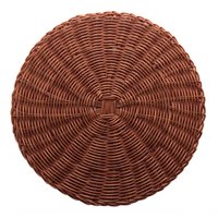 Lugar Americano Sousplat Lyor 38cm Mesa Rattan Plástico Trançado  Marrom