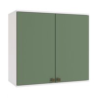 Armário Aéreo Celeste Kappesberg 100% MDF 2 Portas Branco/Verde 80cm