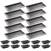 Kit Comida Japonesa Com 10 Pratos Sushi e 10 Molheiras Shoyu Melamina Tóquio Lyor