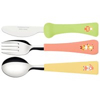 Kit Para Talheres Infantis 3 Peças Tramontina Baby Friends Lâminas Aço Inox e Cabos Coloridos