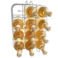 Suporte Adega Porta Com 12 Garrafas Vinho Chão Bancada Cromada