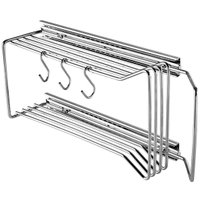 Suporte Porta Espetos de Embutir na Lateral do Móvel C/ 3 Ganchos Masutti Copat Aço Cromado