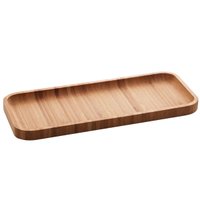 Petisqueira Bandeja Retangular Material Bambu 28x11cm Prato Salgados Porta Petisco Hire Lyor Multiuso