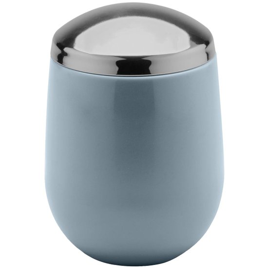 Porta Algodão Cotonete Pote P/ Pia Banheiro Bancada Belly Azul Glacial