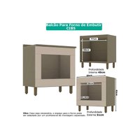 Cozinha Completa Connect 8 Peças (5 Armários + 2 Balcões + 1Complemento) C5P68 Duna/Cristal - Henn