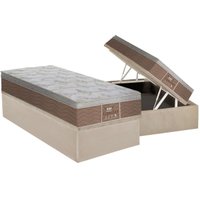 Conjunto Box Baú Solteiro: Colchão Molas Probel Prolastic Guardian + Base CRC Suede Clean(88x188)