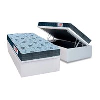 Conjunto Box Baú Solteiro: Colchão Espuma Orthoflex D45 Comfortpedic Line + Base CRC Courano White(88x188)