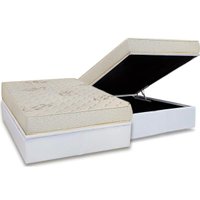 Conjunto Box Baú Casal: Colchão Espuma Luckspuma D33 Supreme Floral + Base CRC Courano White(138x188)