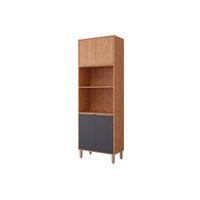 Paneleiro de Cozinha Modulado Divina Torre Quente c/ 4 Portas 2 Fornos 70cm Freijo/Titanium - MGM