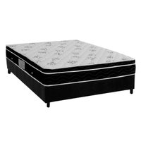 Conjunto Box Casal: Colchão Molas Ortobom Nanolastic Physical Spring + Base CRC Suede Black(138x188)