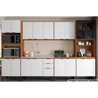 Cozinha Completa Firenze 6 Peças (2 Aéreos + 2 Balcões + 2 Paneleiros) s/Pia FMT012 Amendola/Branco - Demóbile