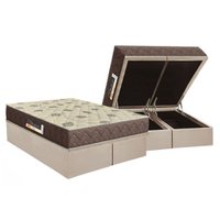 Conjunto Box Baú King: Colchão Espuma Orthoflex D28 / Livorno + Base CRC Suede Clean(193x203)