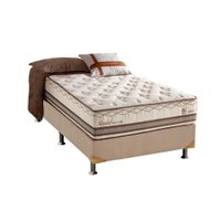 Conjunto Box Solteiro: Colchão Molas Herval Maxspring Istambul + Base CRC Suede Bege(88x188)