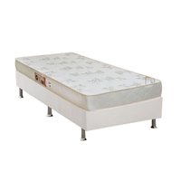 Conjunto Box Solteiro: Colchão Espuma Castor D33 Sleep Max Relax + Base CRC Courano White(88x188)