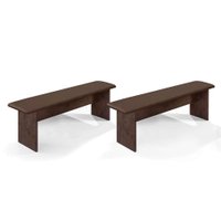 Conjunto com 2 Bancos Suíça Marrom e Castanho Rústico