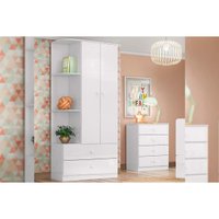 Quarto Infantil Completo Labirinto 2 Peças (1 Guarda Roupa + 1 Cômoda) QI96 Branco - Henn
