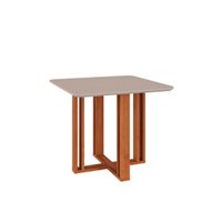 Mesa para Cozinha Flora c/Tampo Madeirado 94X94cm Cinamomo/Off White - Cimol