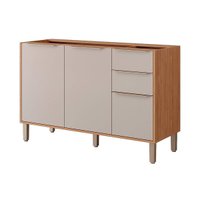 Balcão de Cozinha Divina 3 Portas e 2 Gavetas s/Tampo 120cm Freijo/Off White - MGM