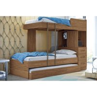 Beliche Multifuncional Plus c/ 3 Gavetas c/Auxiliar Jatoba/Atacama - Santos Andirá