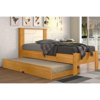 Cama Solteiro Pérola c/ Auxiliar Cinamomo/Off White - Conquista