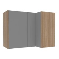 Armário Aéreo p/ Cozinha Campanele Canto Reto c/ 2 Portas 90cm Castanho/Cinza - Politorno