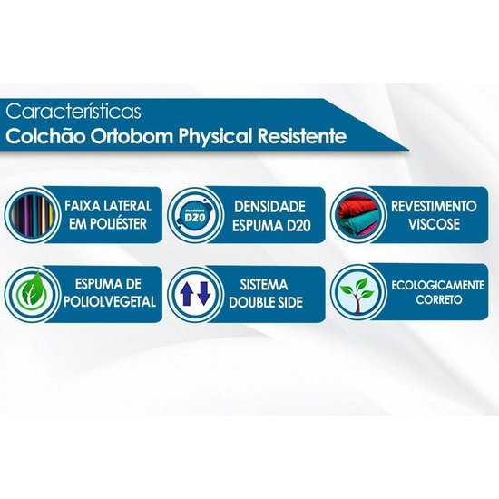 Colchão Solteiro Physical Ortobom (2un) + Bicama Ravena Cinamomo/Off White