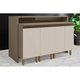 Bancada Ilha Cozinha Balcão  Gourmet Connect c/ 4 Portas 145cm Duna/Cristal - Henn