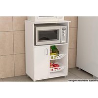 Balcão Multiuso Cozinha Confins c/ 1 Porta 2 Cestos e 1 Nicho Branco - Politorno